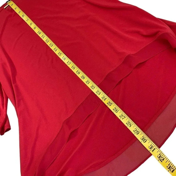 Chico's Casual Jersey Tops Blouse Women Size M Red Pullover Metal Keyhole Neck - Picture 14 of 16